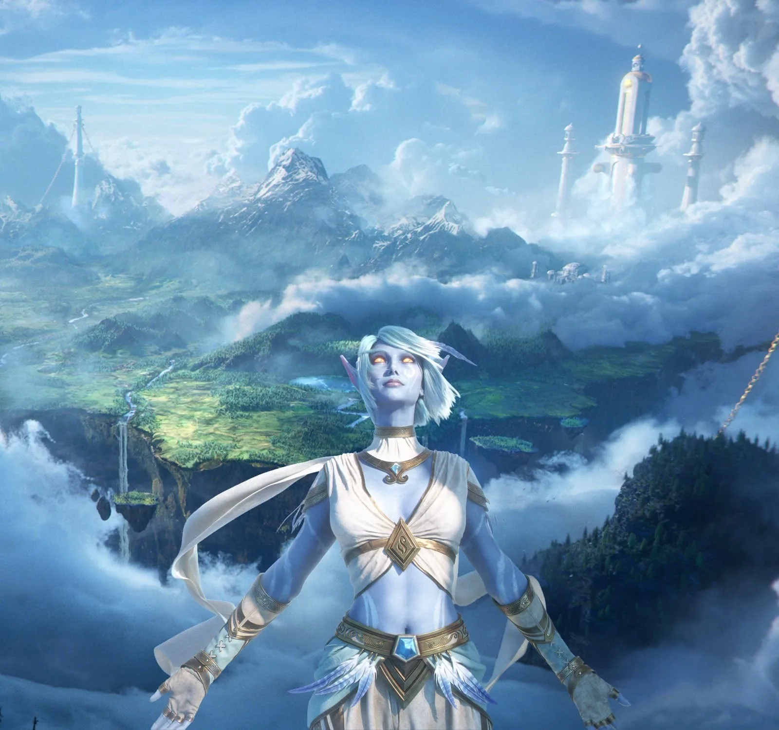 A Skyborne above Zephras Isle, from Blizzard's Forever site.